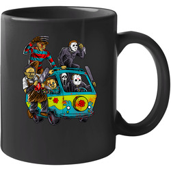 Horror Characters Hippie Van Freddy Vs Jason Chucky Leatherhead Ghostface Scream Halloween 11 oz Mug Horror Characters Hippie Van Freddy Vs Jason Chucky Leatherhead Ghostface Scream Halloween 11 oz Mug