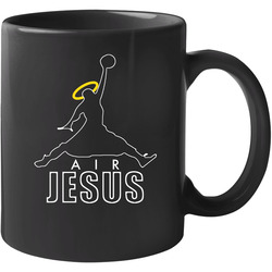 Air Jesus Basketball Jordan Funny Black 11 oz Mug Air Jesus Basketball Jordan Funny Black 11 oz Mug