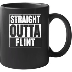 Straight Outta Flint Michigan City Compton Parody Grunge 11 oz Mug Straight Outta Flint Michigan City Compton Parody Grunge 11 oz Mug