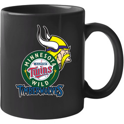 Minnesota Pro Sports Teams Logo Mashup City Fan 11 oz Mug Minnesota Pro Sports Teams Logo Mashup City Fan 11 oz Mug