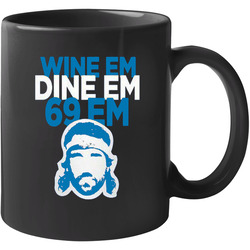 Jared Allen Wine Em Dine Em 69 Em Carolina Football 11 oz Mug Jared Allen Wine Em Dine Em 69 Em Carolina Football 11 oz Mug