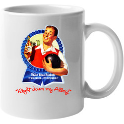 Pabst Blue Ribbon Beer Bowling 11 oz Mug Pabst Blue Ribbon Beer Bowling 11 oz Mug