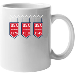 Usa World War Back To Back Champion Banner 11 oz Mug Usa World War Back To Back Champion Banner 11 oz Mug