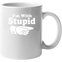 Im With Stupid Geico Manatee Commercial Funny 11 oz Mug Im With Stupid Geico Manatee Commercial Funny 11 oz Mug