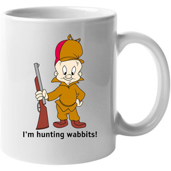 Elmer Fudd Cartoon I'm Hunting Wabbits 11 oz Mug Elmer Fudd Cartoon I'm Hunting Wabbits 11 oz Mug
