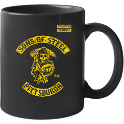 Sons Of Steel Pittsburgh Curtain Steelers Soa Reaper Football 11 oz Mug Sons Of Steel Pittsburgh Curtain Steelers Soa Reaper Football 11 oz Mug