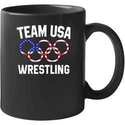 Team Usa Wrestling Olympics Event Patriotic Rings 11 Oz Mug Team Usa Wrestling Olympics Event Patriotic Rings 11 Oz Mug