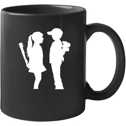 Boy Meets Girl Banksys Stencil Art Graffiti 11 oz Mug Boy Meets Girl Banksys Stencil Art Graffiti 11 oz Mug