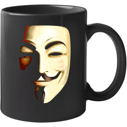 V For Vendetta Mask Black Only 11 oz Mug