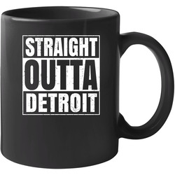 Straight Outta Detroit Michigan City Compton Parody Grunge 11 oz Mug Straight Outta Detroit Michigan City Compton Parody Grunge 11 oz Mug