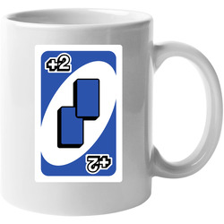 Draw Two 2 Blue Uno Card Game Fan Halloween Fancy Dress 11 oz Mug Draw Two 2 Blue Uno Card Game Fan Halloween Fancy Dress 11 oz Mug
