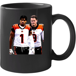 Jamarr Chase Joe Burrow Cincinnati Football Cartoon 11 oz Mug Jamarr Chase Joe Burrow Cincinnati Football Cartoon 11 oz Mug