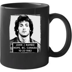 John J Rambo First Blood Mugshot 80s Action Movie Fan 11 oz Mug John J Rambo First Blood Mugshot 80s Action Movie Fan 11 oz Mug