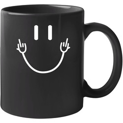 Smiley Face Flipping The Bird 11 oz Mug Smiley Face Flipping The Bird 11 oz Mug