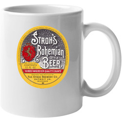 Stroh's Bohemian Style Beer Distressed Look Label 11 oz Mug Stroh's Bohemian Style Beer Distressed Look Label 11 oz Mug