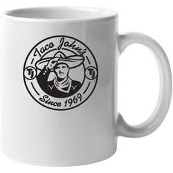 Taco John's Tex Mex Grill Mexican Food Restaurant Logo 11 oz Mug Taco John's Tex Mex Grill Mexican Food Restaurant Logo 11 oz Mug