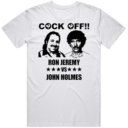John Holmes Vs Ron Jeremy Funny Porn Star Unisex White T Shirt John Holmes Vs Ron Jeremy Funny Porn Star Unisex White T Shirt