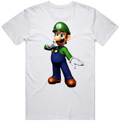 Super Mario Bros Luigi Video Game Unisex White T Shirt Super Mario Bros Luigi Video Game Unisex White T Shirt