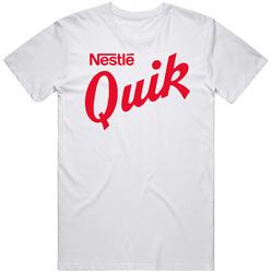 Nestle Quik Strawberry Drink Flavor Mix Vintage Logo Unisex White T Shirt