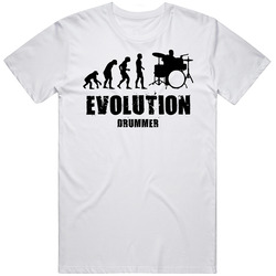 Evolution Drummer Drums Unisex White T Shirt Evolution Drummer Drums Unisex White T Shirt