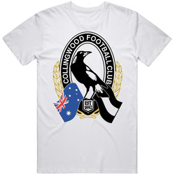 Collingwood Magpies Footy Football Unisex White T Shirt Collingwood Magpies Footy Football Unisex White T Shirt