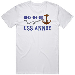 Uss Annoy 15437 Anchor Navy Ship Unisex White T Shirt Uss Annoy 15437 Anchor Navy Ship Unisex White T Shirt