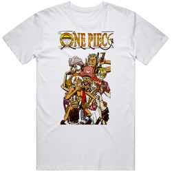 One Piece Japanese Anime Manga Framed Group Unisex White T Shirt One Piece Japanese Anime Manga Framed Group Unisex White T Shirt