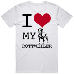 I Love My Rottweiler Dog Unisex White T Shirt