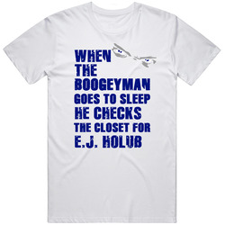 E J Holub Boogeyman Houston Texas Sports Football Cool Unisex White T Shirt E J Holub Boogeyman Houston Texas Sports Football Cool Unisex White T Shirt