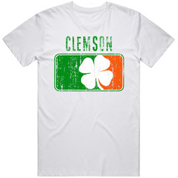 Clemson Distressed St Patricks Day Last Name Unisex White T Shirt Clemson Distressed St Patricks Day Last Name Unisex White T Shirt