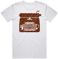 The Shining Typewriter Carpet Mashup Stephen King Jack Nicholson Worn Look Unisex White T Shirt