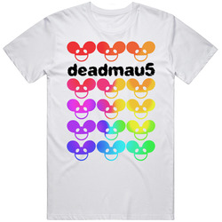 Deadmau5 Dj Colorful Mask Logo Fan Rave Cool Unisex White T Shirt