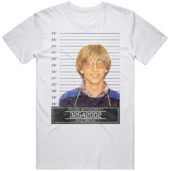 Bill Gates Celebrtiy Mugshot Police Department Unisex White T Shirt