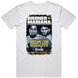 Broner Vs Maidana Boxing Fight Card Boxer Unisex White T Shirt Broner Vs Maidana Boxing Fight Card Boxer Unisex White T Shirt