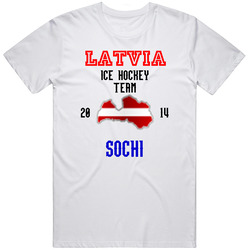 Latvia Ice Hockey Team 2014 Sochi Unisex White T Shirt Latvia Ice Hockey Team 2014 Sochi Unisex White T Shirt