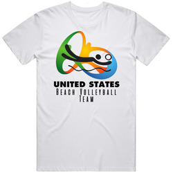 United States Beach Volleyball Team Rio 2016 Olympic Event Logo Unisex White T Shirt