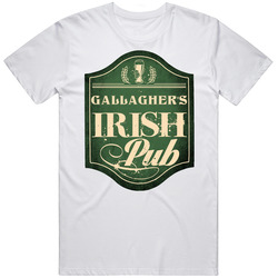Gallagher Irish Pub St Patricks Day Beer Party Custom Name Unisex White T Shirt Gallagher Irish Pub St Patricks Day Beer Party Custom Name Unisex White T Shirt