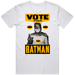 Vote For Batman 60s Tv Series Fan Unisex White T Shirt Vote For Batman 60s Tv Series Fan Unisex White T Shirt