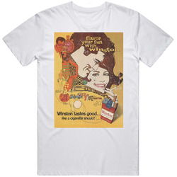 Tastes Good Like A Cigarette Should Wintson Most Memorable Vintage Ad Slogan Unisex White T Shirt