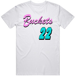 Jimmy Butler Buckets 22 Miami Basketball Fan Unisex White T Shirt Jimmy Butler Buckets 22 Miami Basketball Fan Unisex White T Shirt