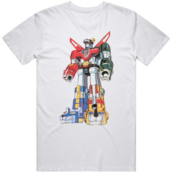 Voltron Classic Cartoon Unisex White T Shirt Voltron Classic Cartoon Unisex White T Shirt