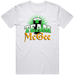 Mcgee Team Last Name Custom Beer Drinking St Patricks Day Party Unisex White T Shirt Mcgee Team Last Name Custom Beer Drinking St Patricks Day Party Unisex White T Shirt