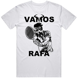 Vamos Rafa Tennis Legend Rafael Nadal Fan Unisex White T Shirt Vamos Rafa Tennis Legend Rafael Nadal Fan Unisex White T Shirt