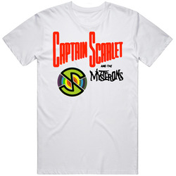 Captain Scarlet And The Mysterons Unisex White T Shirt Captain Scarlet And The Mysterons Unisex White T Shirt
