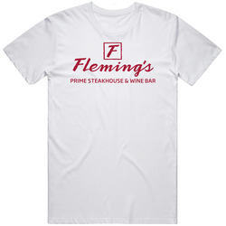 Fleming's Steakhouse And Winebar Unisex White T Shirt Fleming's Steakhouse And Winebar Unisex White T Shirt