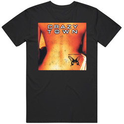 Butterfly Crazy Town One Hit Wonders Single Cover Distressed Look Fan Unisex Black T Shirt Butterfly Crazy Town One Hit Wonders Single Cover Distressed Look Fan Unisex Black T Shirt