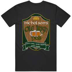 Nicholson's Ole Irish Pub Good St Patricks Day Drinking Surname Unisex Black T Shirt