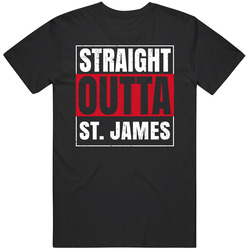 Straight Outta St. James England City Grunge Parody Unisex Black T Shirt Straight Outta St. James England City Grunge Parody Unisex Black T Shirt