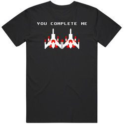 Galaga Retro Video Game You Complete Me Unisex Black T Shirt Galaga Retro Video Game You Complete Me Unisex Black T Shirt