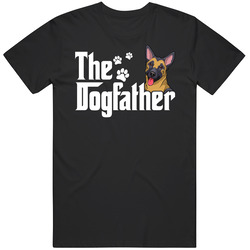 Belgian Malinois The Dogfather Father's Day Unisex Black T Shirt Belgian Malinois The Dogfather Father's Day Unisex Black T Shirt